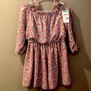 Girls Brand New Blue Jumper With Flowers (Size: 16) (Brand: Bonnie Jean)